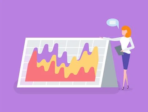 Statistics and Data Presented on Document Board 스톡 일러스트