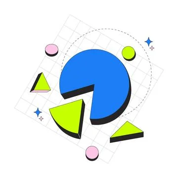 Statistics and data visualization 2D onboarding ui illustration Stock Illustration