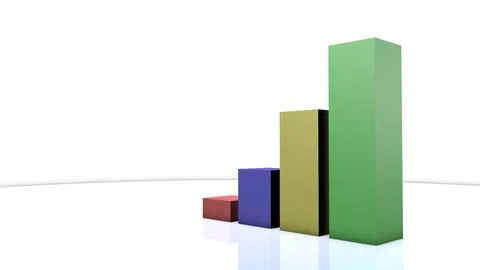 Statistics and graphs. Financial statements. 3D rendering. Stock-Illustration