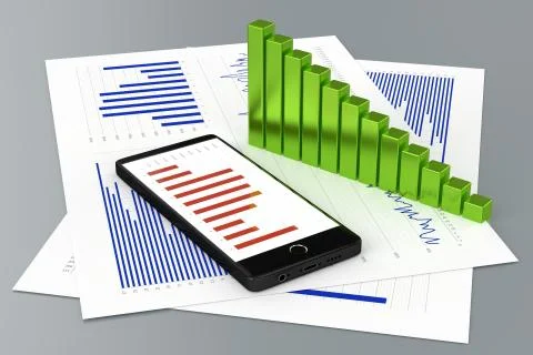 Statistics and Smartphone Stock Illustration