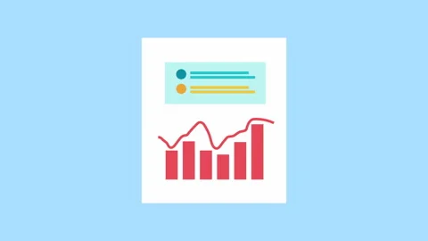 Statistics bars columns growth, Arrow up, Bar graph going up 2d with Alpha Matte Stock Footage 335917711