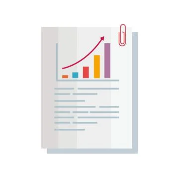 Statistics bars in document Stock Illustration