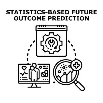 Statistics based future outcome prediction concept Stock Illustration