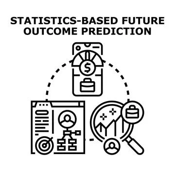 Statistics based future outcome prediction using data analysis Stock Illustration