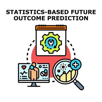 Statistics based future outcome prediction concept Stock Illustration