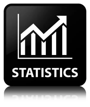 Statistics black square button Stock Illustration