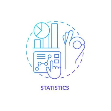 Statistics blue gradient concept icon Stock Illustration