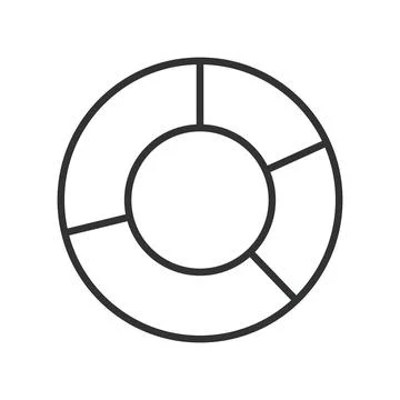 Statistics chart analytics pie graph icon in line design. statistics chart Stock Illustration