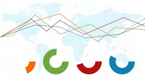 Statistics concept, Business Data Graph chart concept on world map. Stock Footage 156519328