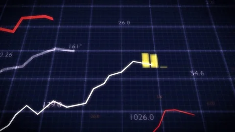 Statistics concept. Growing financial charts showing increasing profits. Stock Footage