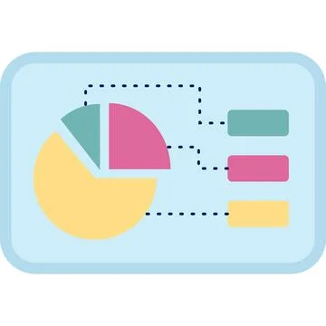 Statistics dashboard info pie chart screen icon 库存插图