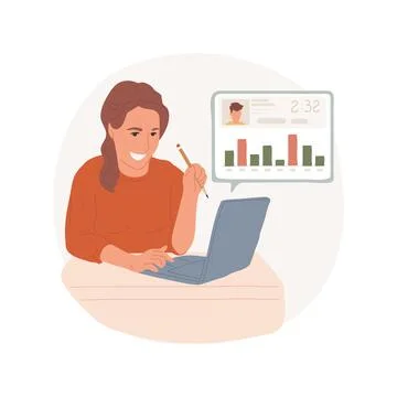 Statistics dashboard isolated cartoon vector illustration. Ilustración de archivo