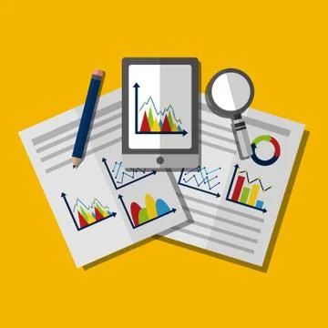 Statistics data analysis business 스톡 일러스트