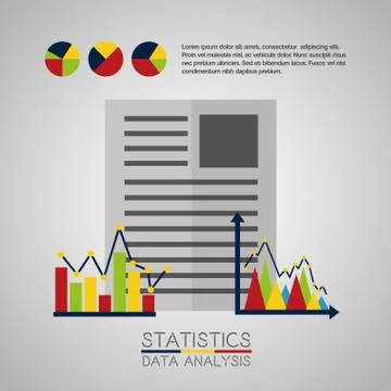 Statistics data analysis business Illustrazione stock