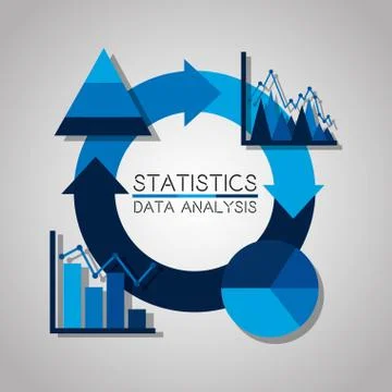 Statistics data analysis business pie chart graphic for reports presentations Stock Illustration