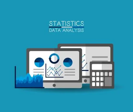 Statistics data analysis mobile Stock Illustration