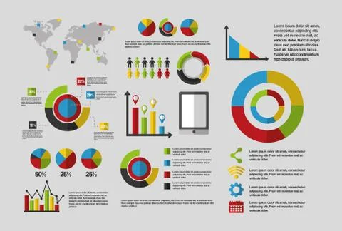 Statistics data business Illustrazione stock