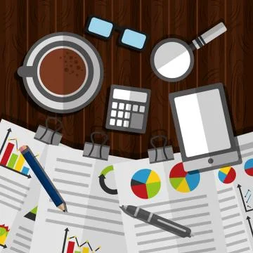 Statistics data business Illustrazione stock