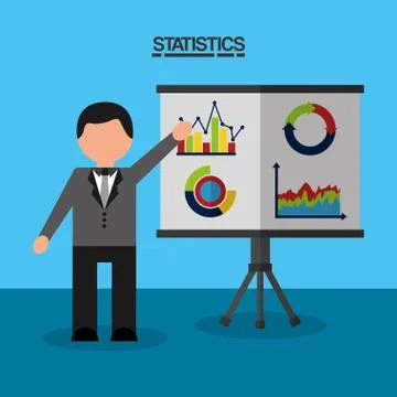 Statistics data business report Stock Illustration