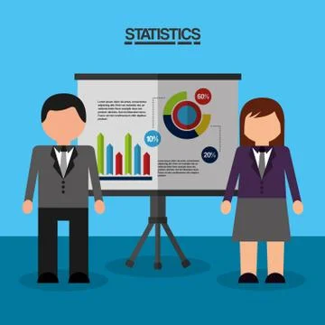 Statistics data business report Stock Illustration