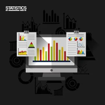 Statistics data business report Illustrazione stock