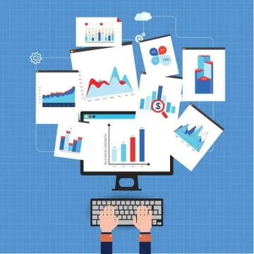 Statistics Data Business Report Stock Illustration