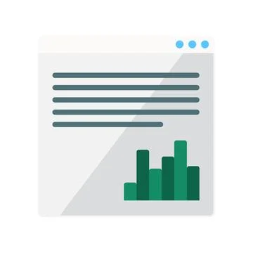 Statistics document icon symbolizing business reporting, financial analysis Stock-Illustration