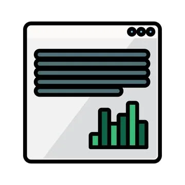Statistics document icon symbolizing business reporting, financial analysis Stockillustratie