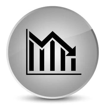 Statistics down icon elegant white round button イラスト素材