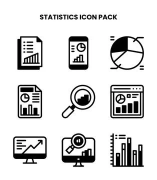 Statistics DuoTone Design Icons Pack Stock Illustration