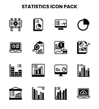 Statistics DuoTone Graphics Icons Pack Stock Illustration