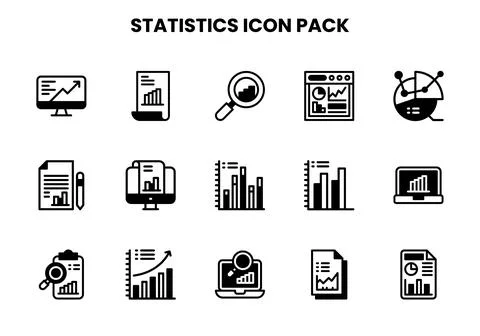 Statistics DuoTone Scalable Icons Pack Illustrazione stock