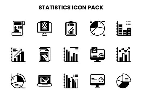 Statistics DuoTone Vector Icons Pack Stockillustratie