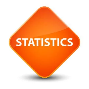 Statistics elegant orange diamond button Stock Illustration