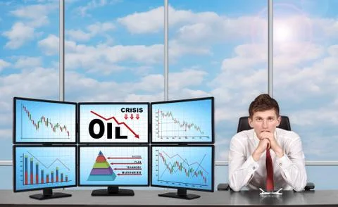 Statistics fall in oil prices Stock Photos