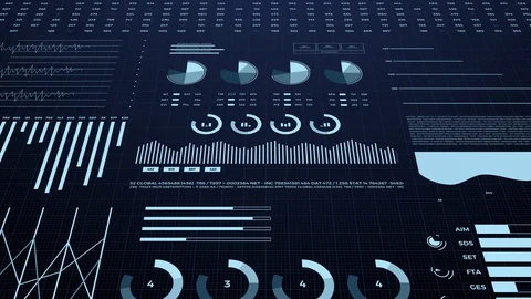 Statistics, financial market data 3d infographics 4K. Stock Footage 128026636