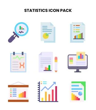 Statistics Flat Icons Pack Stockillustratie