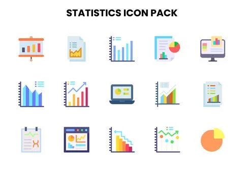 Statistics Flat Icons Pack Stock-Illustration