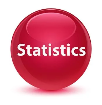 Statistics glassy pink round button Stock Illustration