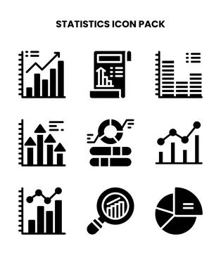 Statistics Glyph Graphics Icons Pack Stockillustratie
