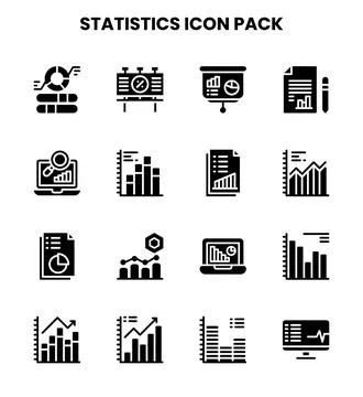 Statistics Glyph Icons Pack Stock-Illustration