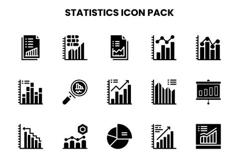Statistics Glyph Scalable Icons Pack Stockillustratie