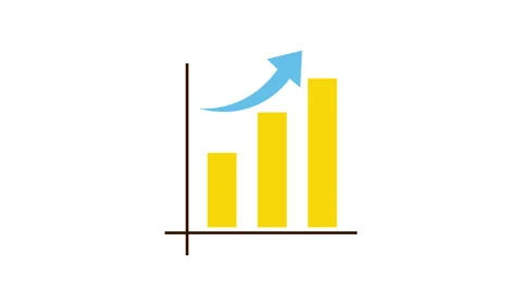 Statistics Graph Increasing 2d Animation with Alpha Matte Stock Footage 345858998