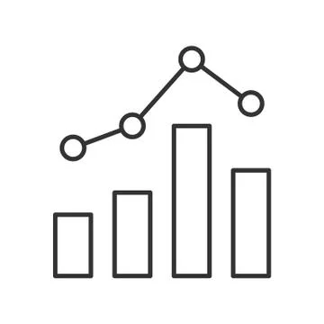 Statistics graph line icon on white background Stock Illustration