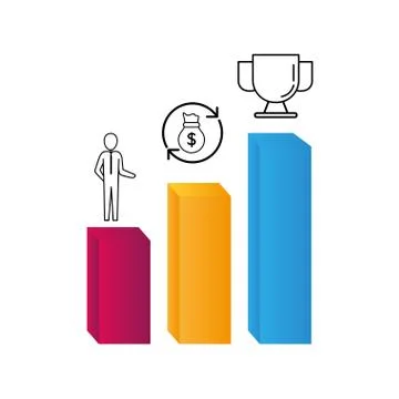 Statistics graphics cartoon Illustrazione stock