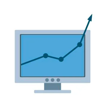 Statistics growing on computer Stock Illustration