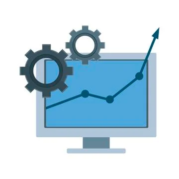 Statistics growing on computer Stock Illustration