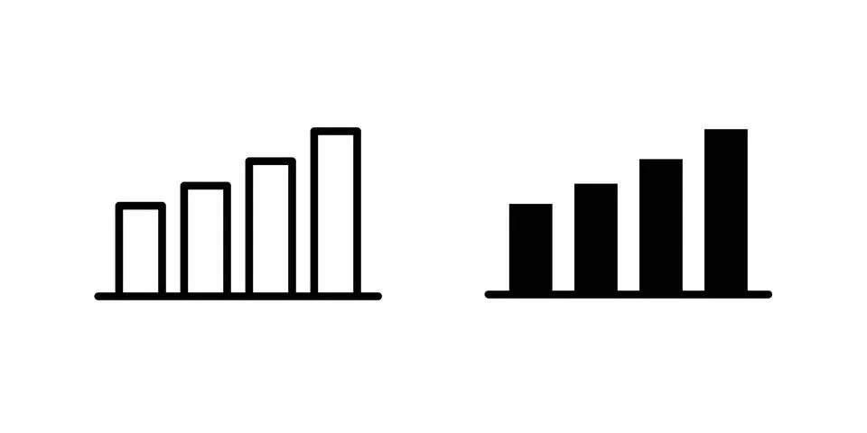 Statistics icon for design projects and web UI Stock Illustration