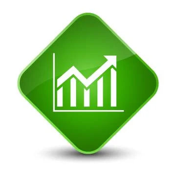 Statistics icon elegant green diamond button Stock Illustration
