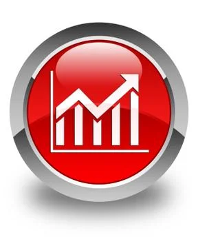 Statistics icon glossy red round button Stock Illustration